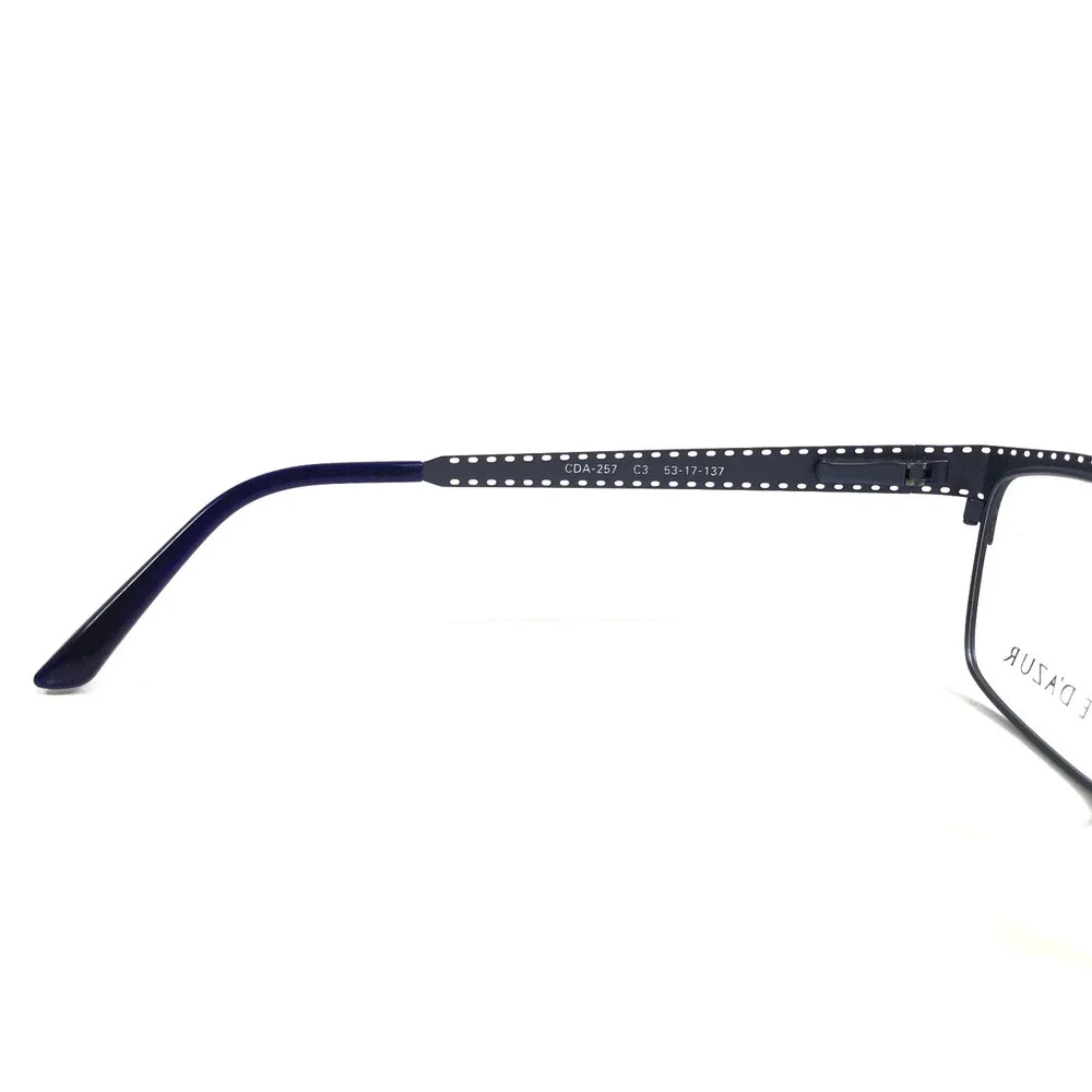 Cote D'azur Eyeglasses Frames CDA-257 C3 Navy Blue Rectangle Full Rim 53-17-137